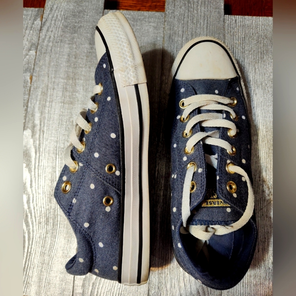 Converse 8 low top polka dot denim